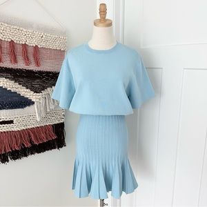 Elegant Blue Flared Dress